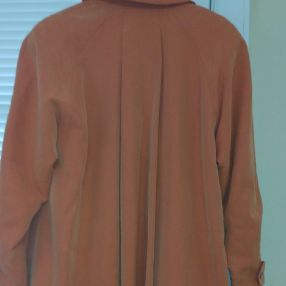 ❤️WOMENS BURBERRY Midi Length Peach Nova Check Lining Trench Swing Coat SZ 4 - Picture 12 of 12